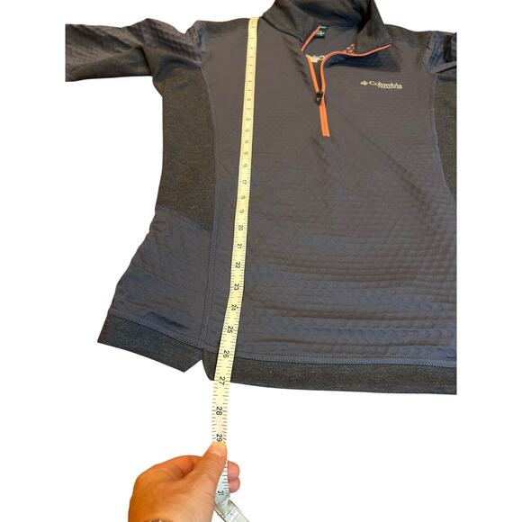 COLUMBIA Titan Pass Helix 1/4 Zip Technical Pullover Blue Black Women's LARGE - Picture 6 of 11